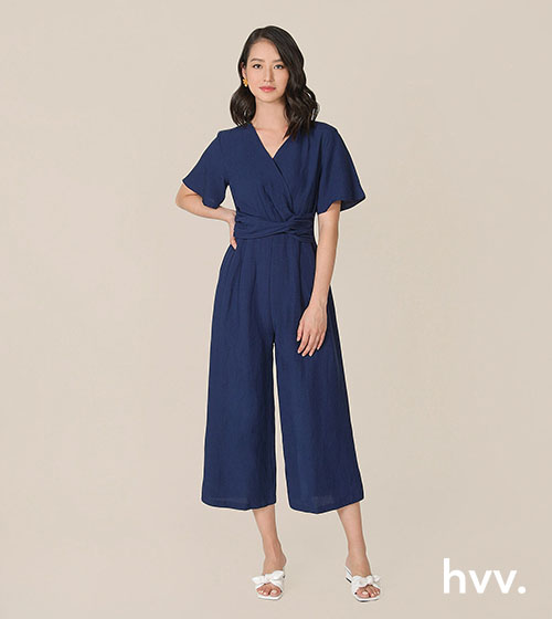 Model wearing Kinsella Knotted Wrap Jumpsuit